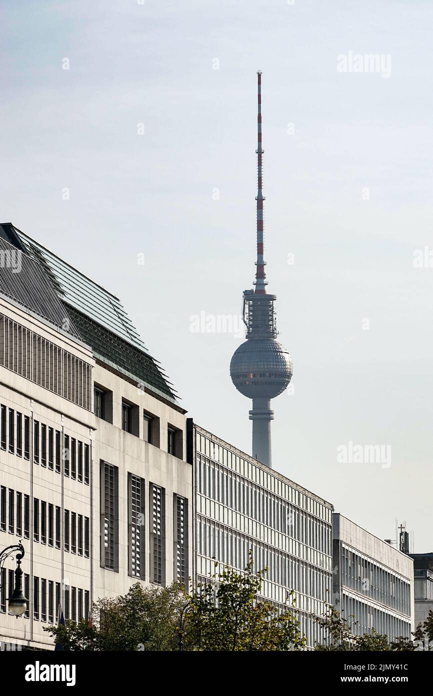 Berlin Germany, 2014. The Berliner Fernsehturm Television tower in Berlin Stock Photo