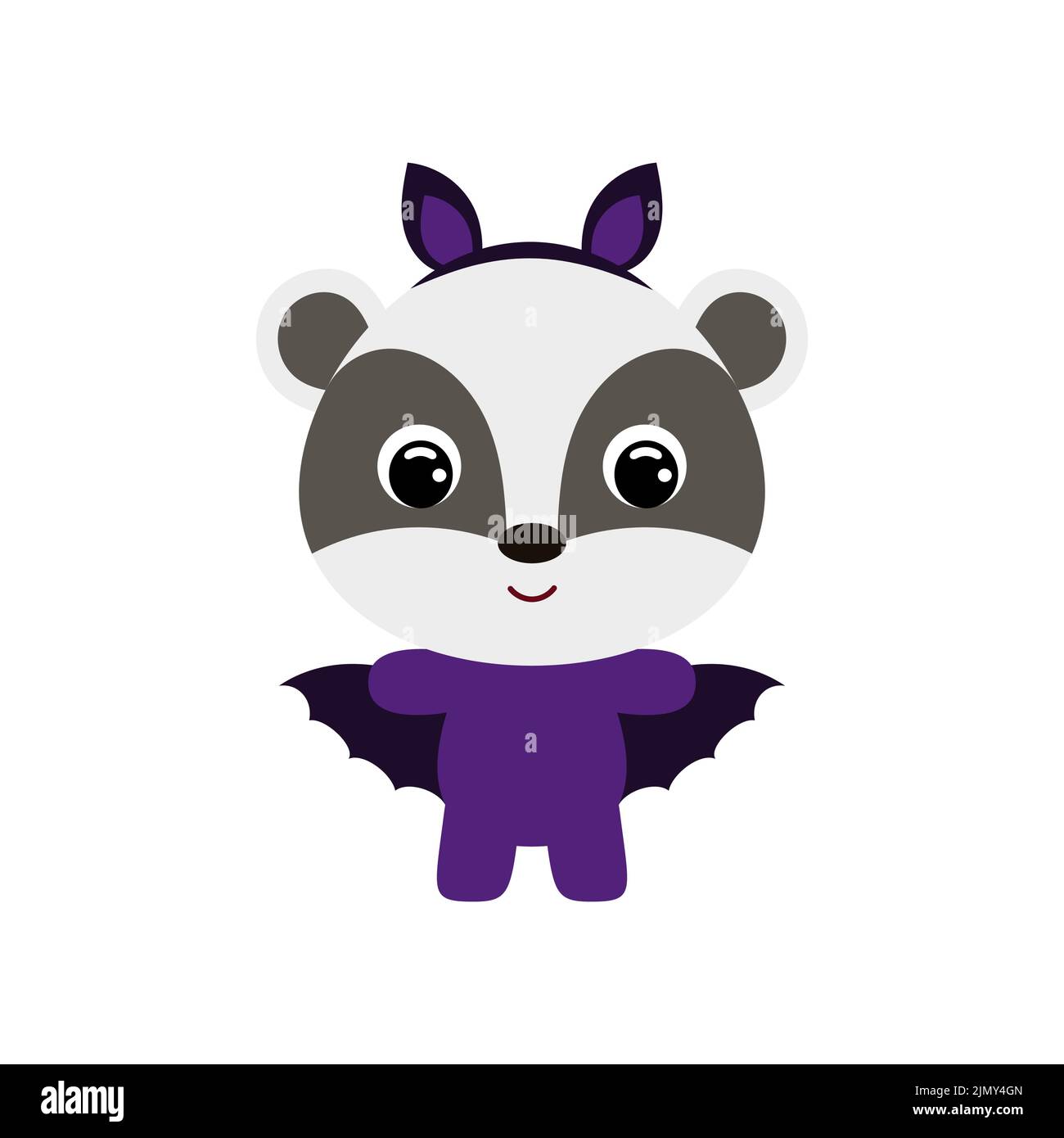 Cute little Halloween badger in a bat costume. Cartoon animal character ...