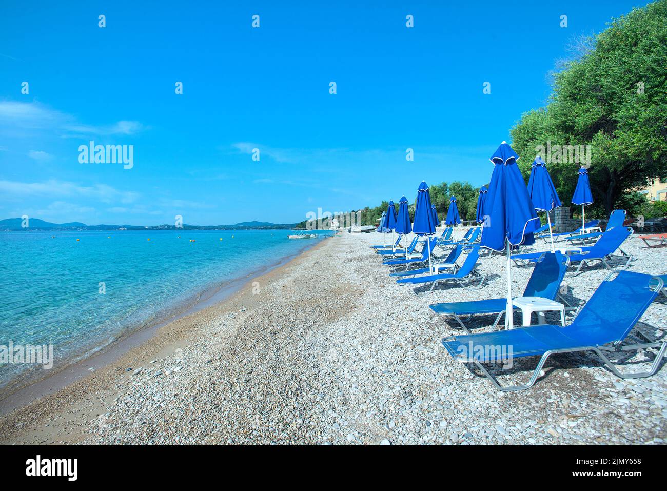 Barbati Beach, Corfu, Ionian islands, Greece Stock Photo