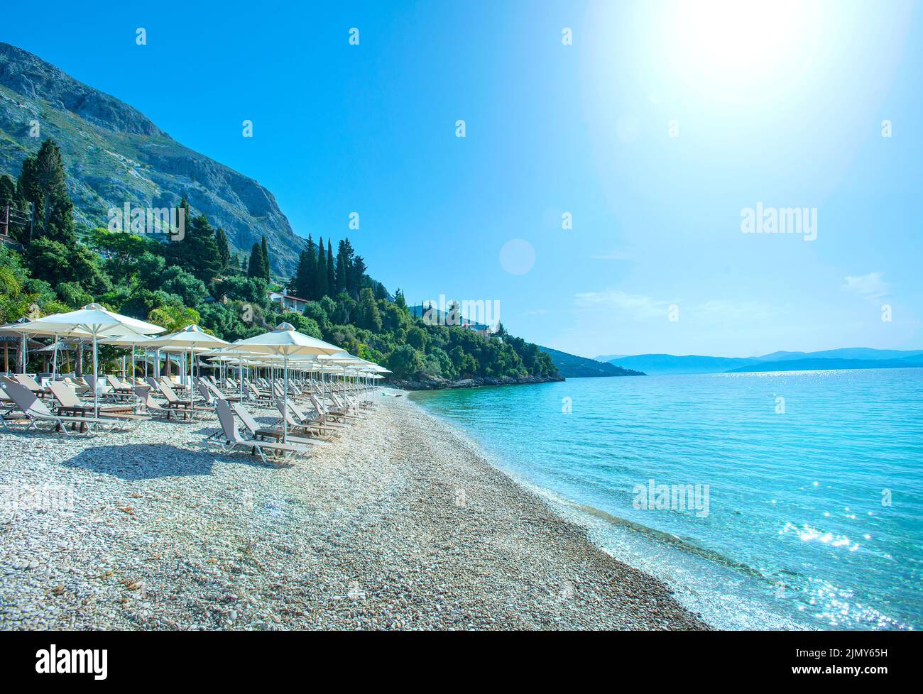 Barbati Beach, Corfu, Ionian islands, Greece Stock Photo