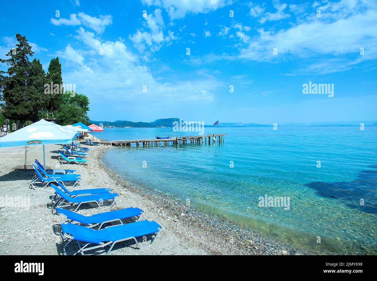 Boukari small beach, Corfu, Ionian islands, Greece Stock Photo