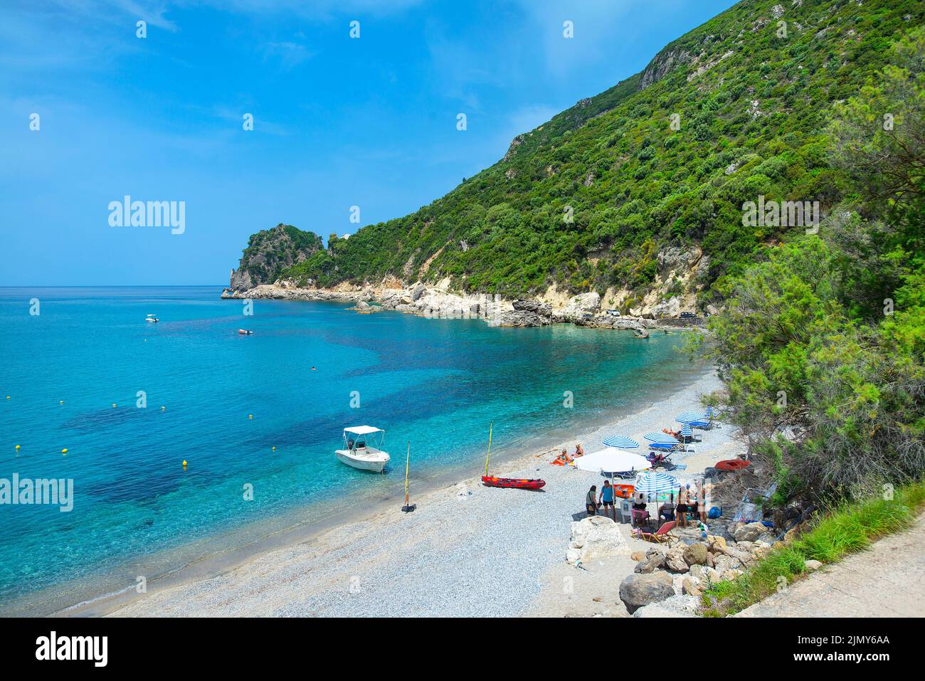 Ermones Beach, Corfu, Ionian islands, Greece Stock Photo