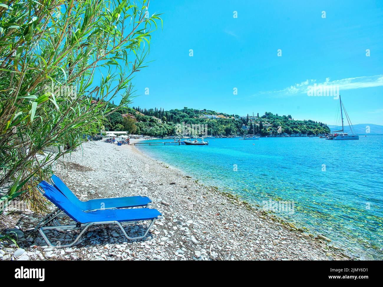 Kalami beach, Corfu, Ionian islands, Greece Stock Photo