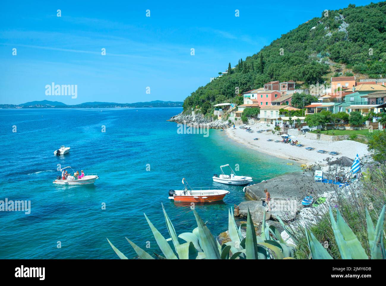 Kaminaki beach, Corfu, Ionian islands, Greece Stock Photo