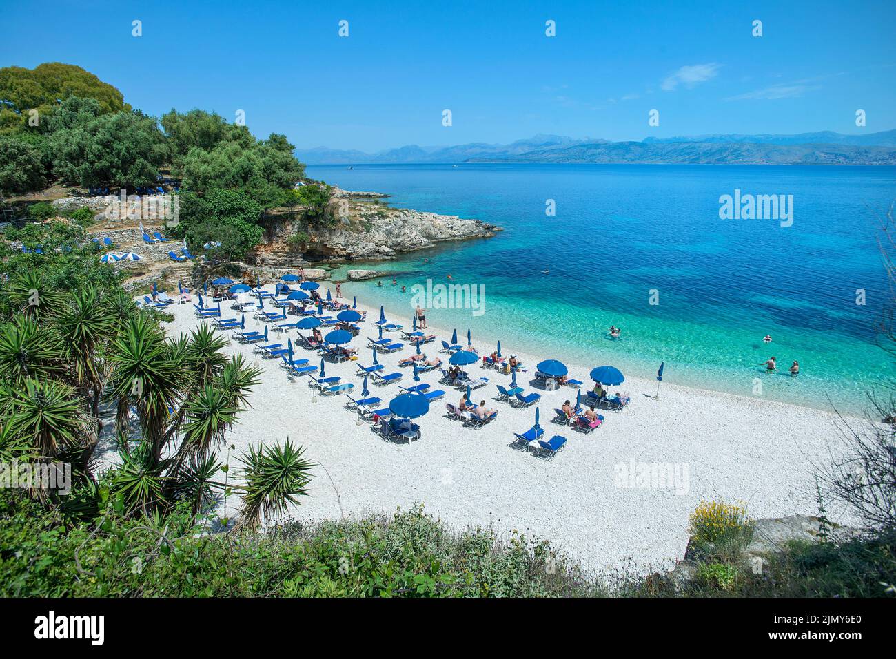 Kassiopi Beach, Corfu, Ionian islands, Greece Stock Photo