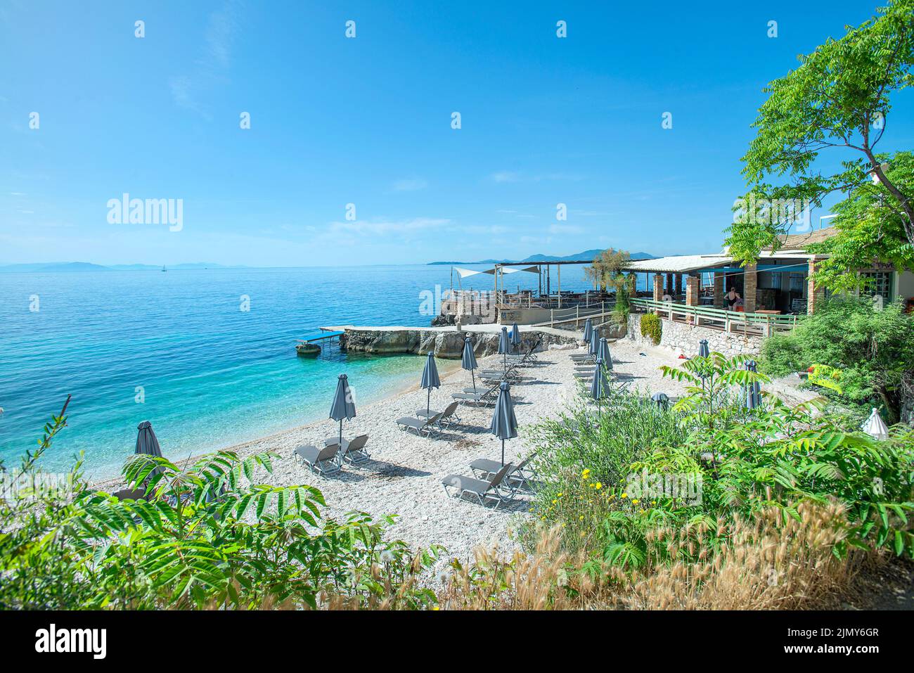 Nissaki Beach, Corfu, Ionian islands, Greece Stock Photo