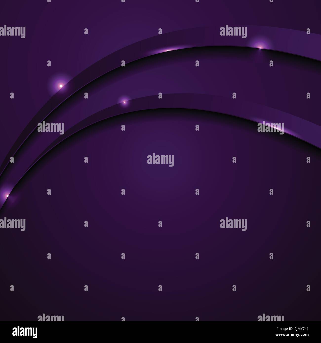 Shiny dark purple abstract wavy background. Vector design Stock Vector