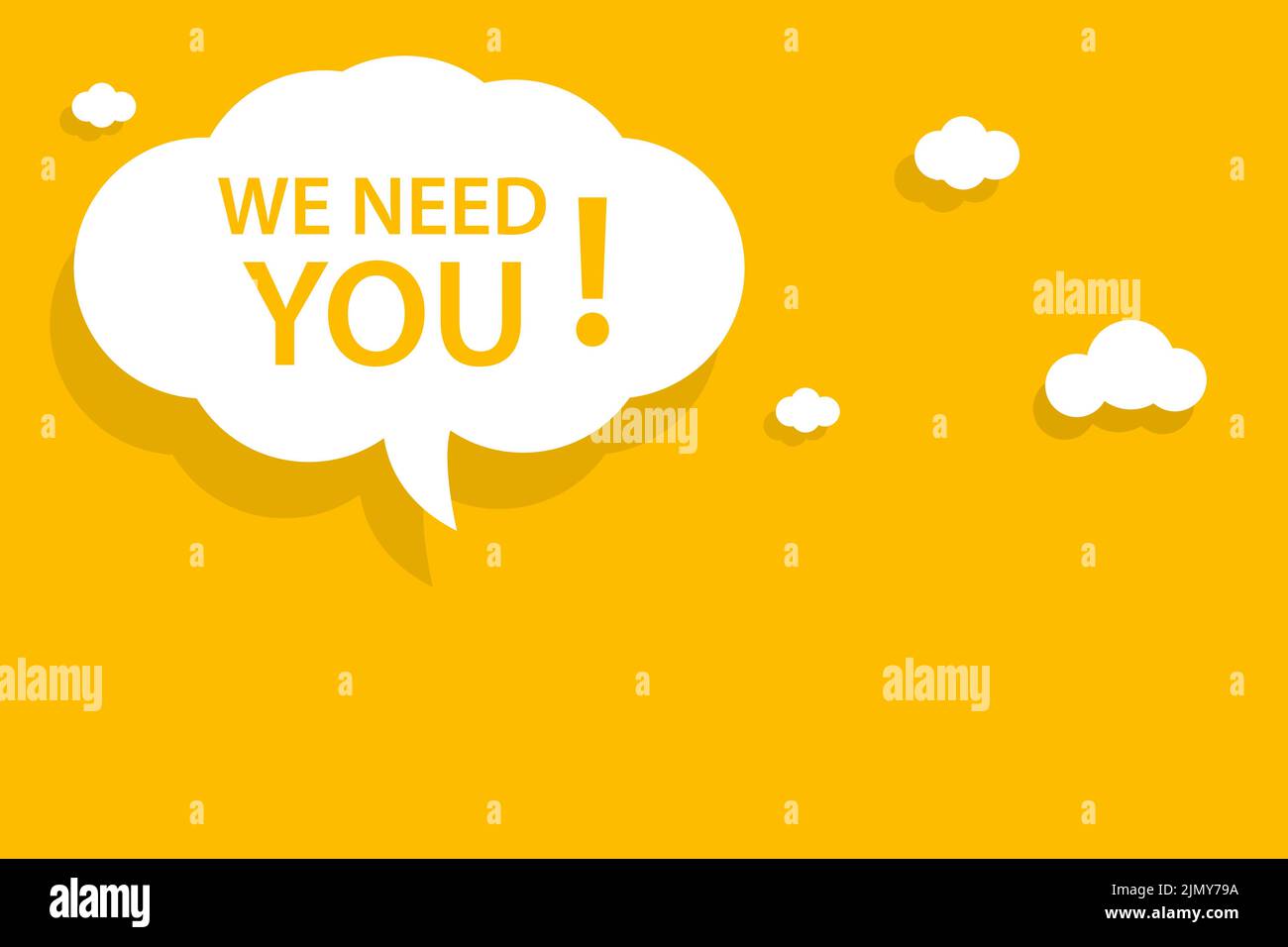 We need you speech banner bubble icon vector for graphic design, logo