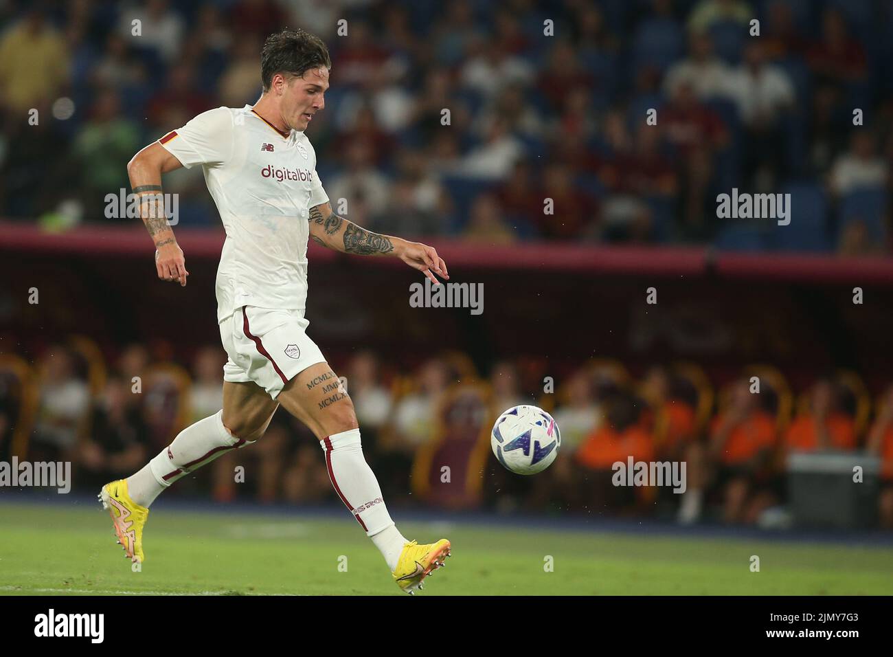 Rome, Italy. 07th Aug, 2022. Rome, Italy 07.08.2022: Nicola Zaniolo during the Pre-Season Friendly 2022/2023 match between AS Roma vs Shakhtar Donetsk at the Olimpic Stadium in Rome on 07 August 2022. Credit: Independent Photo Agency/Alamy Live News Stock Photo