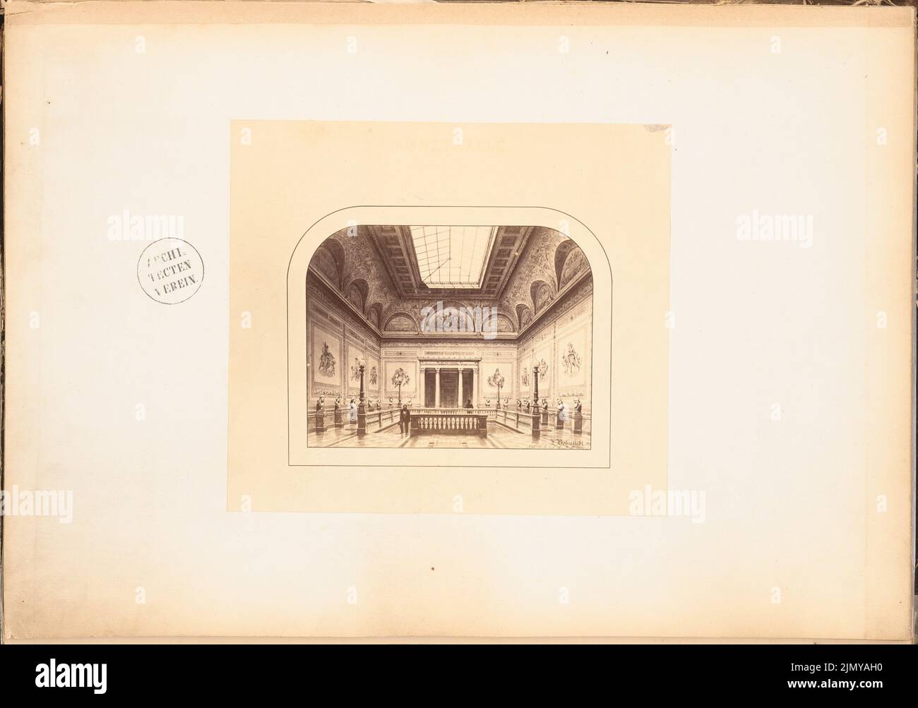 Bohnstedt Ludwig Franz Karl (1822-1885), Kunsthalle. (From: Competitive designs. Photographs by Bohnstedt's designs, 1857-1864.) (1863): Perspective interior view staircase. Photo on paper, 32 x 45.5 cm (including scan edges) Stock Photo