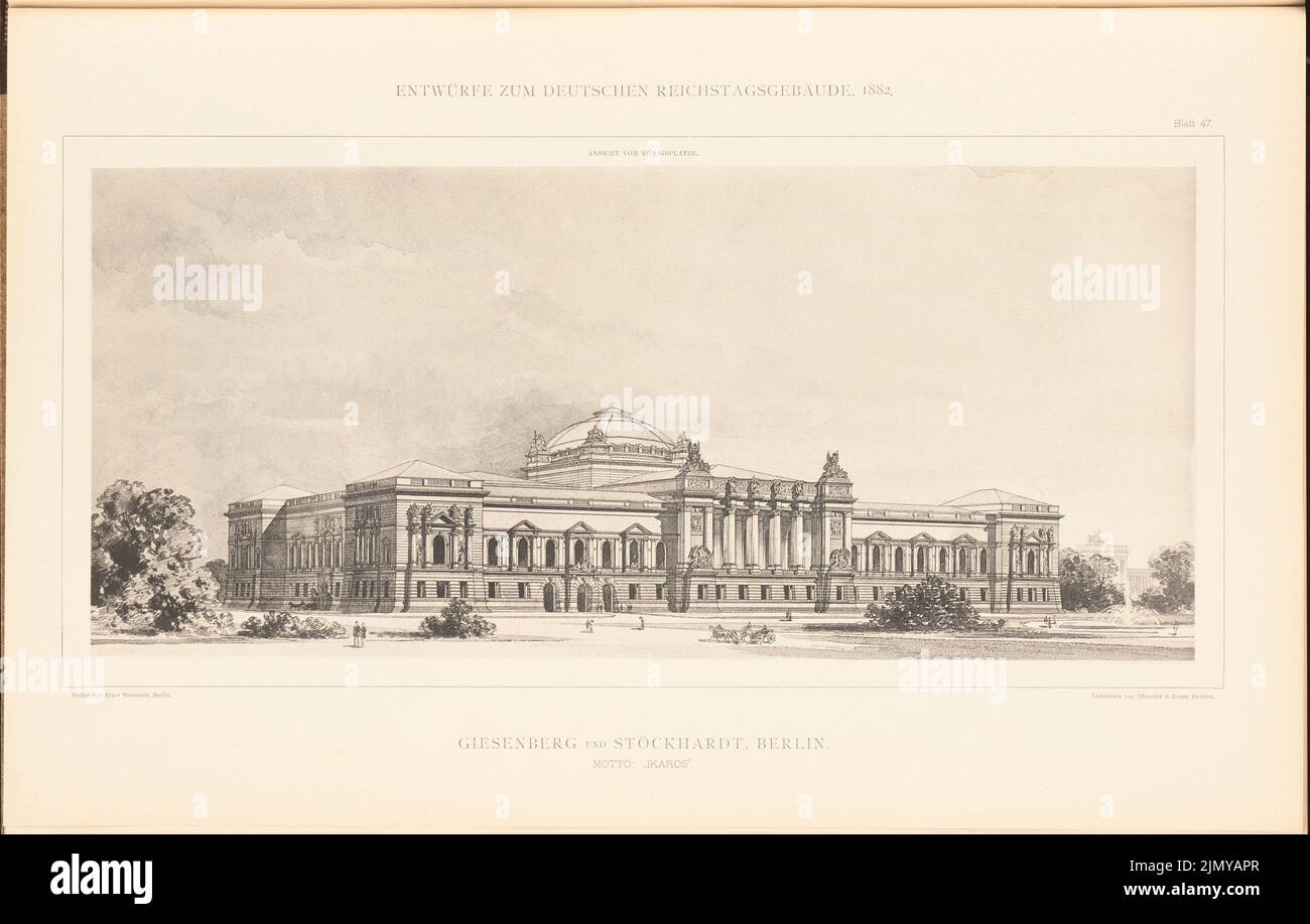 Giesenberg & Stöckhardt, parliament building for the German Reichstag ...