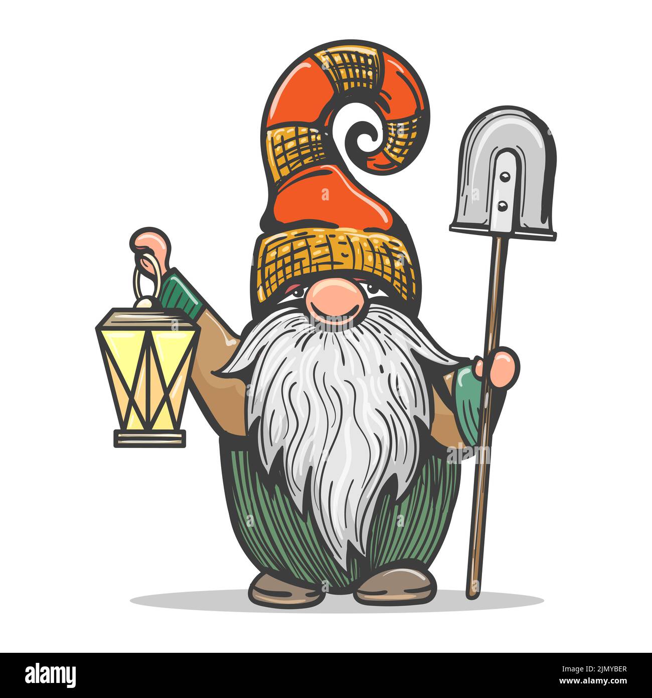 Dwarf miner sketch Stock Vector