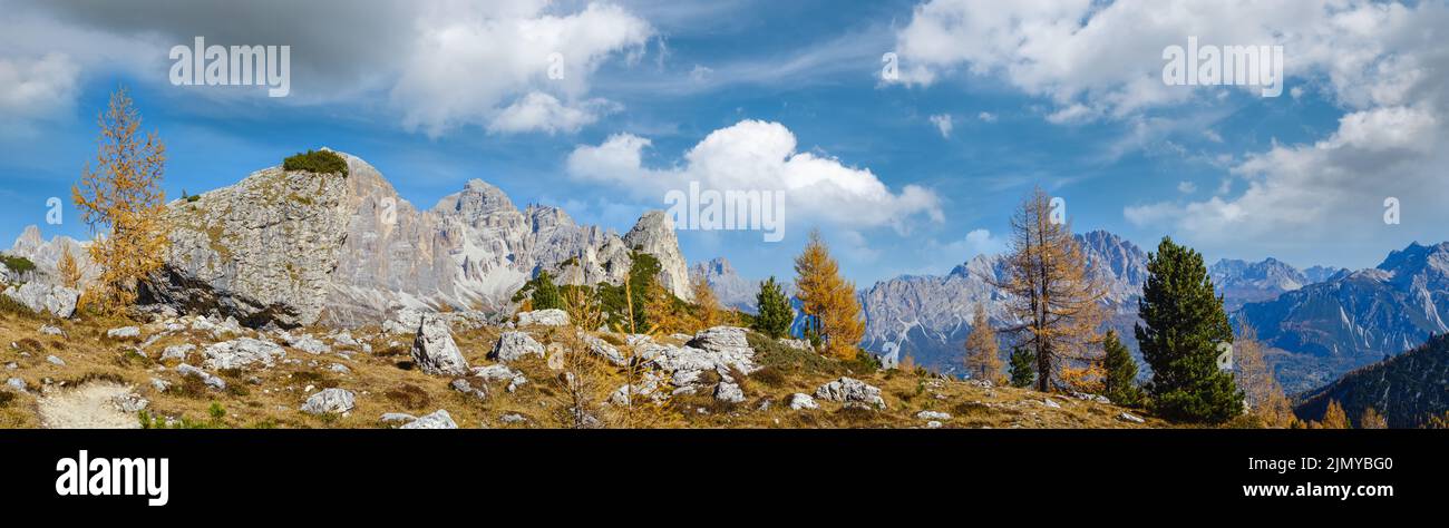 Autumn Dolomites mountain rocky view, Sudtirol, Italy Stock Photo