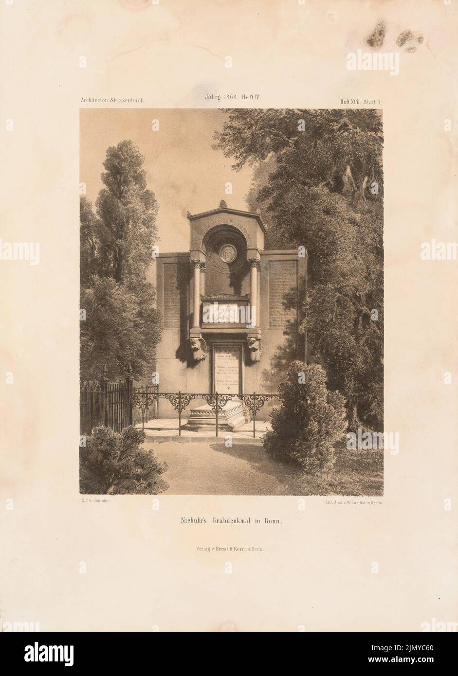 1868 perspektivische ansicht lithographie farbig auf papier druck b ...