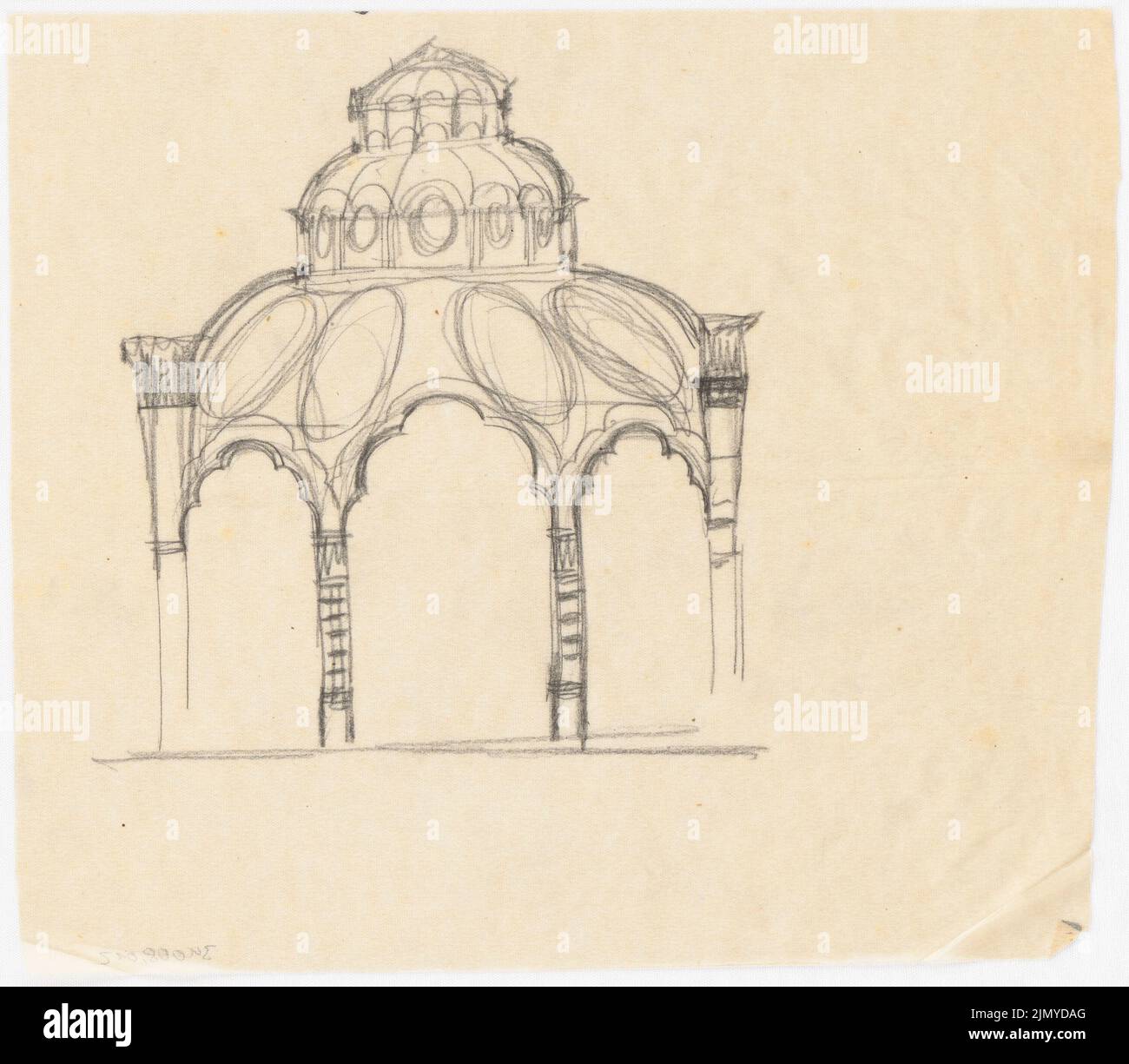 Klomp Johannes Franziskus (1865-1946), St. Martinus, Olpe (1894-1909): Cut. Pencil on transparent, 23.2 x 26.6 cm (including scan edges) Stock Photo