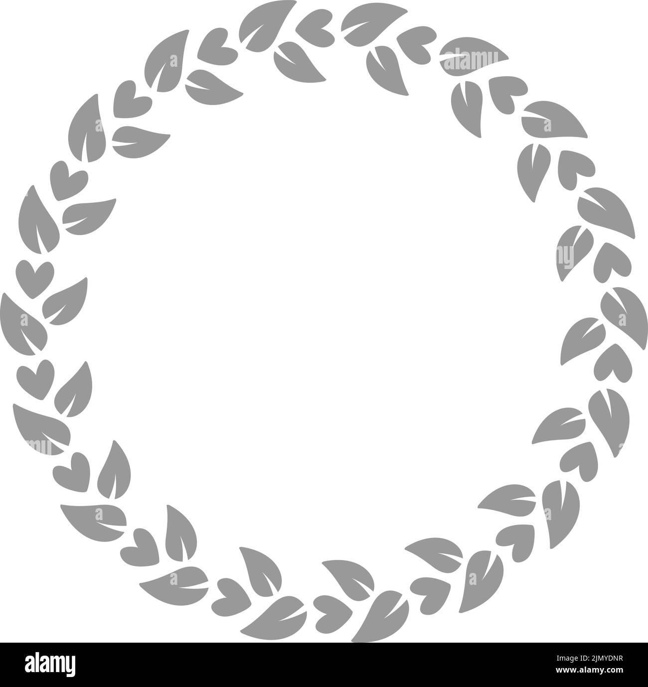 Vector Hand drawn floral frame with leaves. Decorative elements for wedding invitation, holiday design. Romantic branches silhouette illustration Stock Vector