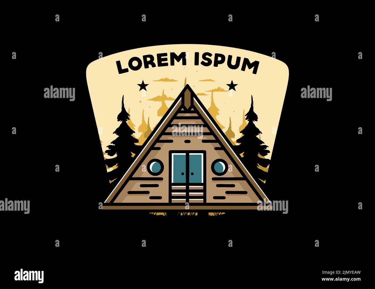 Illustration design of a triangle wood cabin Stock Vector Image & Art ...