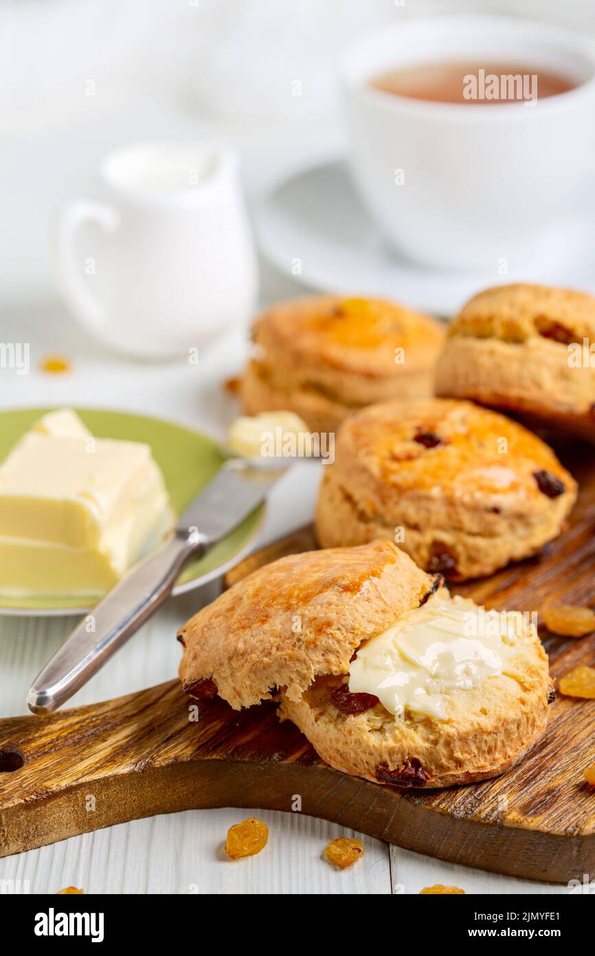 Homemade English scones. Stock Photo