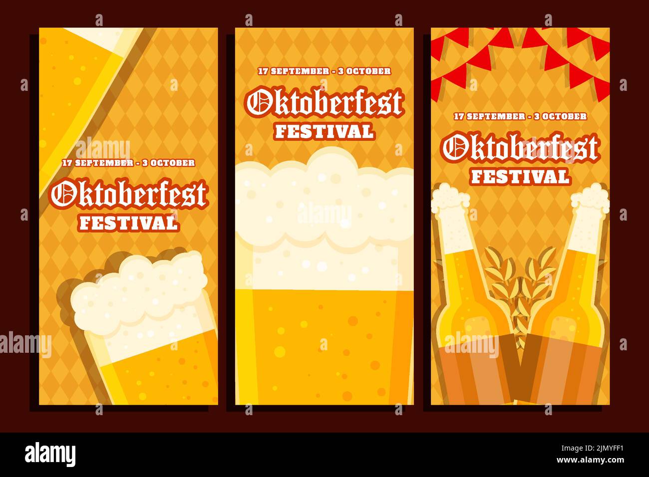 flat oktoberfest vertical banner collection Stock Vector Image & Art ...