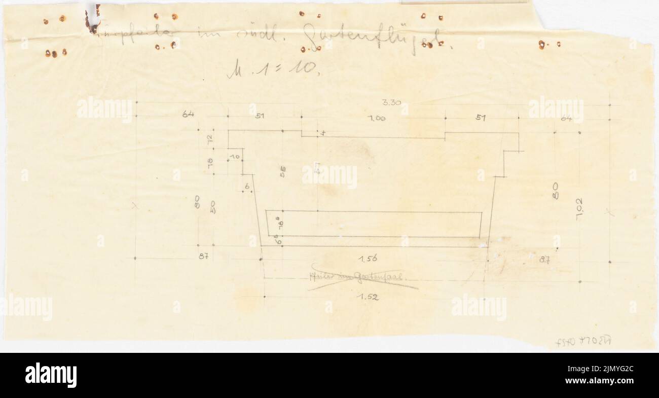 Böhmer Franz (1907-1943), official apartment of the Reich Foreign Minister Joachim von Ribbentrop in Berlin-Mitte (1941-1941): southern garden wing, door pillar: detail. Pencil on transparent, 24.2 x 45.2 cm (including scan edges) Stock Photo