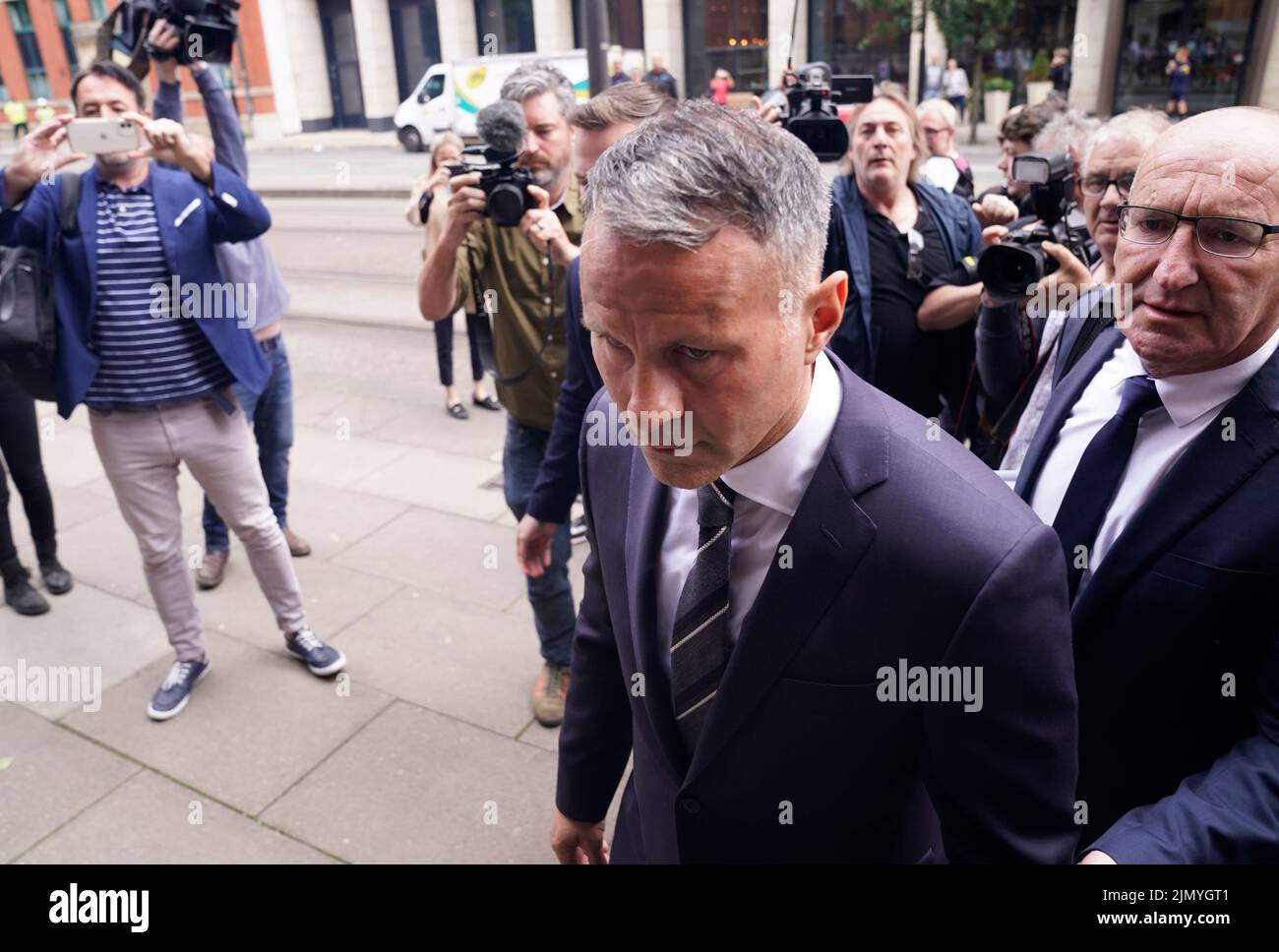 Former Manchester United footballer Ryan Giggs at Manchester Minshull Street Crown Court where he is accused of controlling and coercive behaviour against ex-girlfriend Kate Greville between August 2017 and November 2020. Picture date: Monday August 8, 2022. Stock Photo