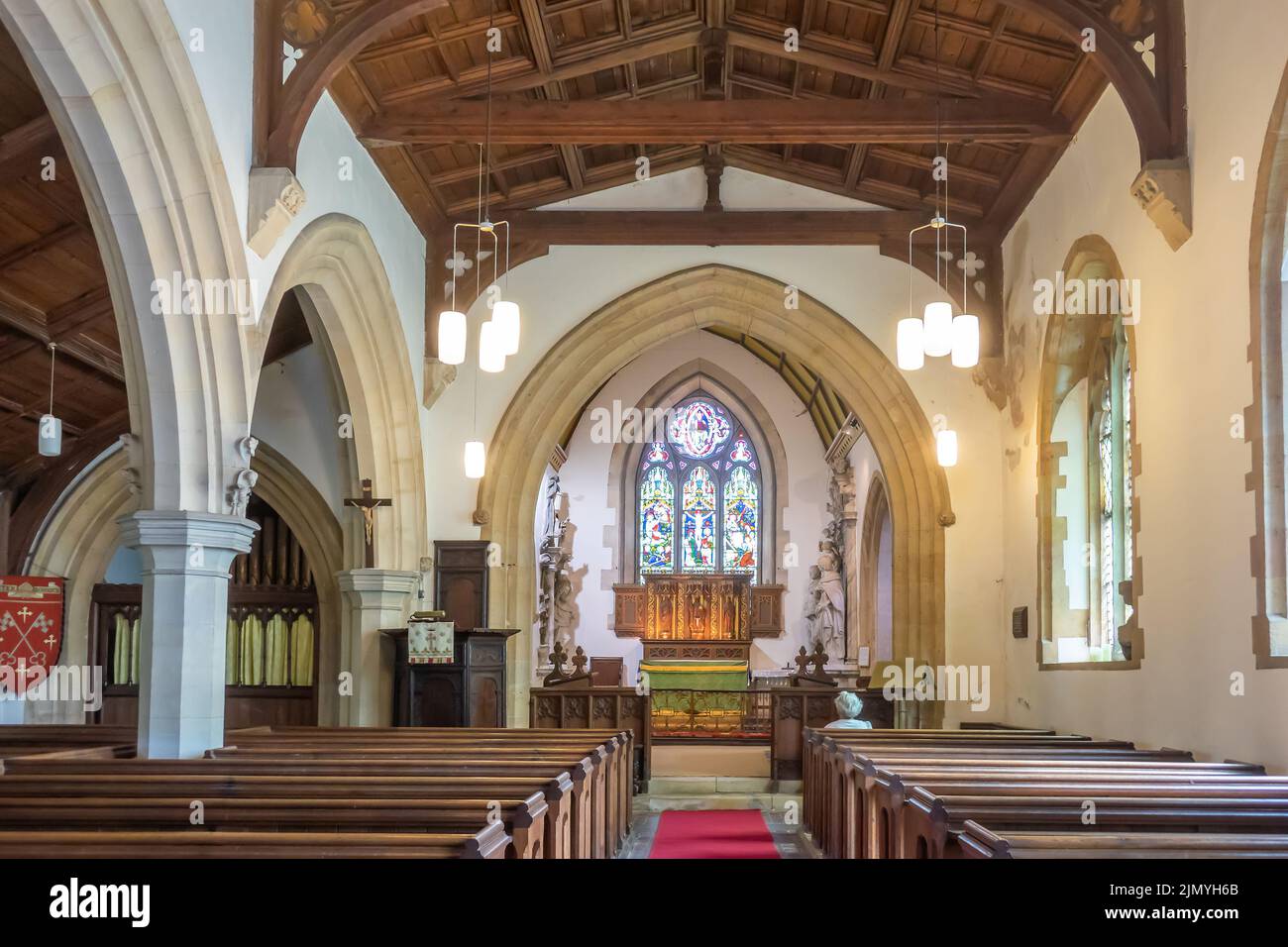 England, Northamptonshire, Rockingham church interior Stock Photo