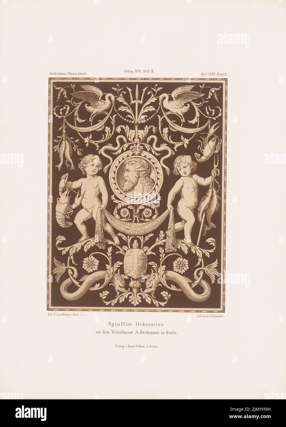 Sgraffito dekoration an dem wohnhaus von a heckmann hires stock