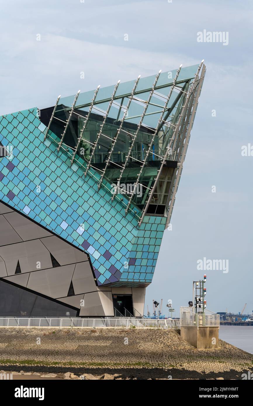 KINGSTON UPON HULL,  YORKSHIRE, UK - JULY 17: The Deep building by the marina in Kingston upon Hull on July 17, 2022 Stock Photo
