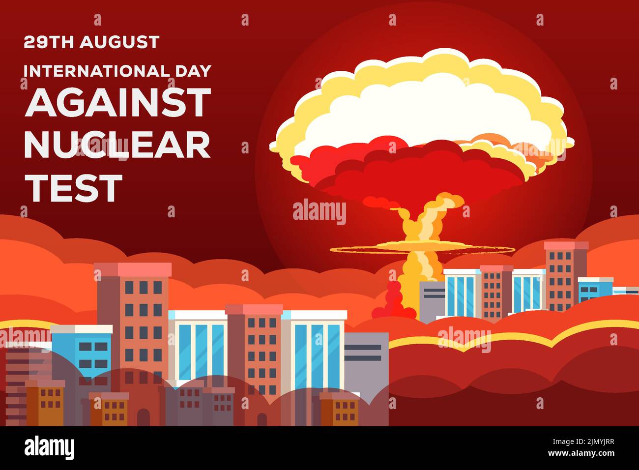 horizontal banner international day against nuclear test 29th august Stock Vector