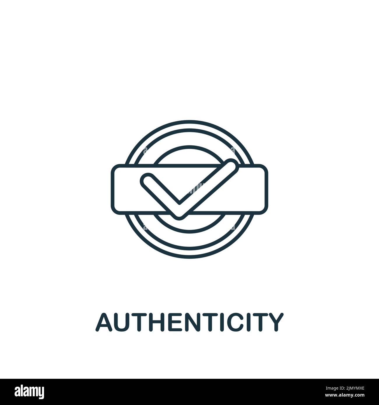 Authnticity icon. Monochrome simple icon for templates, web design and infographics Stock Vector