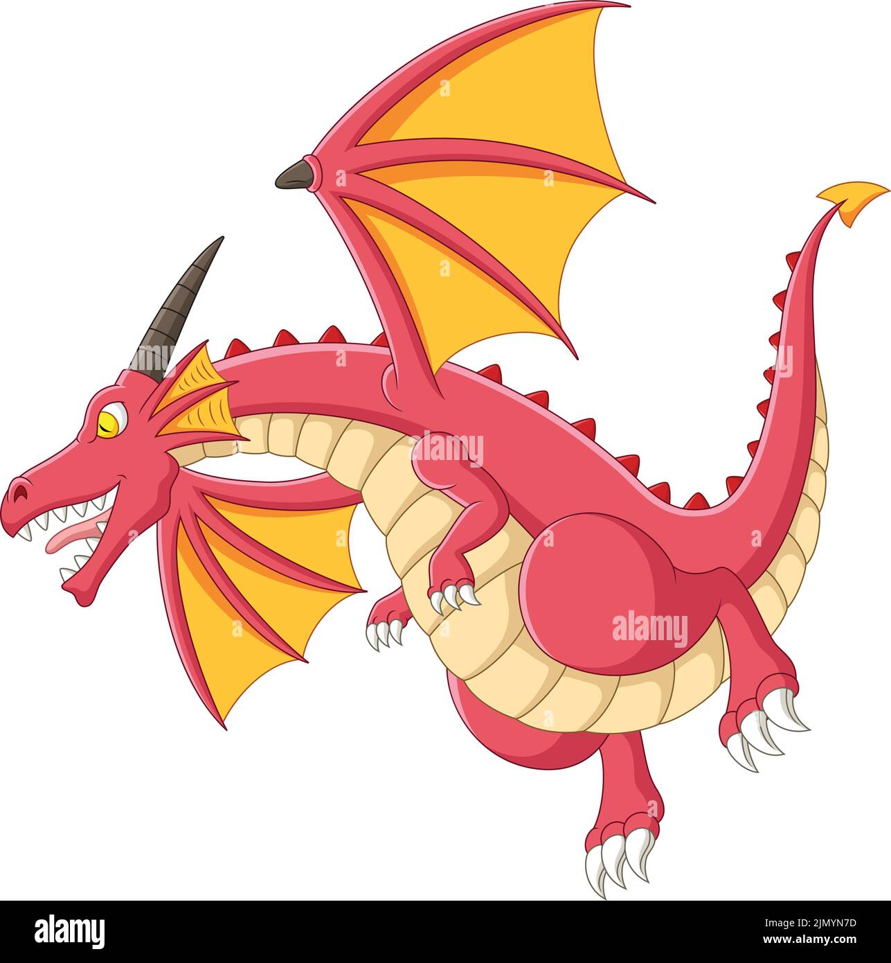 Cartoon red dragon on white background Stock Vector Image & Art - Alamy