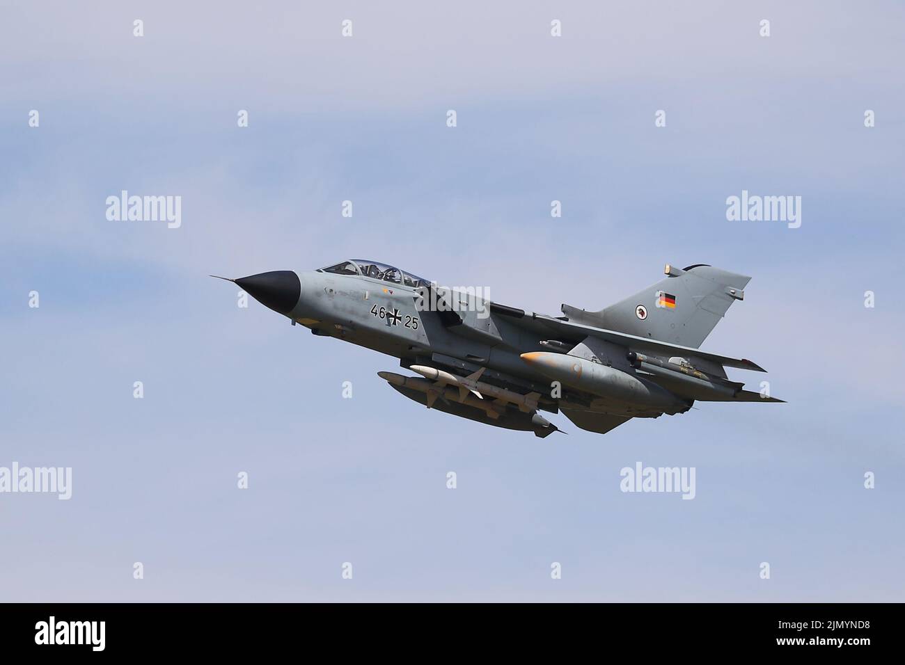 A German Luftwaffe multirole Panavia Tornado IDS arriving at the Royal international Air Tattoo RIAT 2022 at RAF Fairford, UK Stock Photo