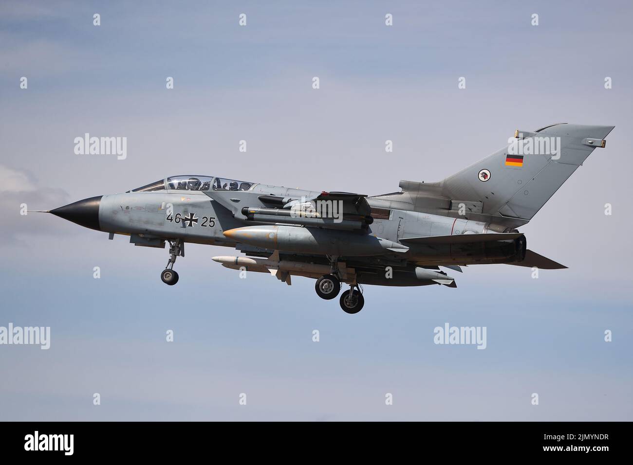 A German Luftwaffe multirole Panavia Tornado IDS arriving at the Royal international Air Tattoo RIAT 2022 at RAF Fairford, UK Stock Photo