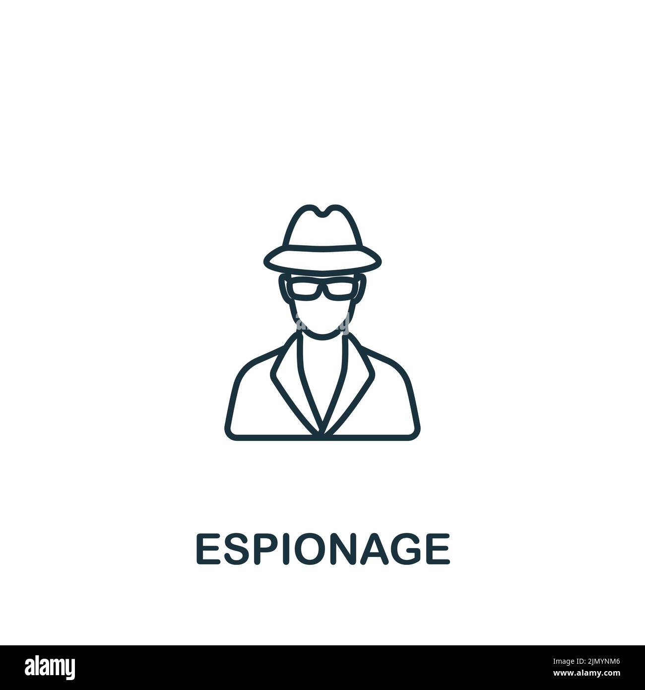 Espionage icon. Monochrome simple line Crime icon for templates, web design and infographics Stock Vector