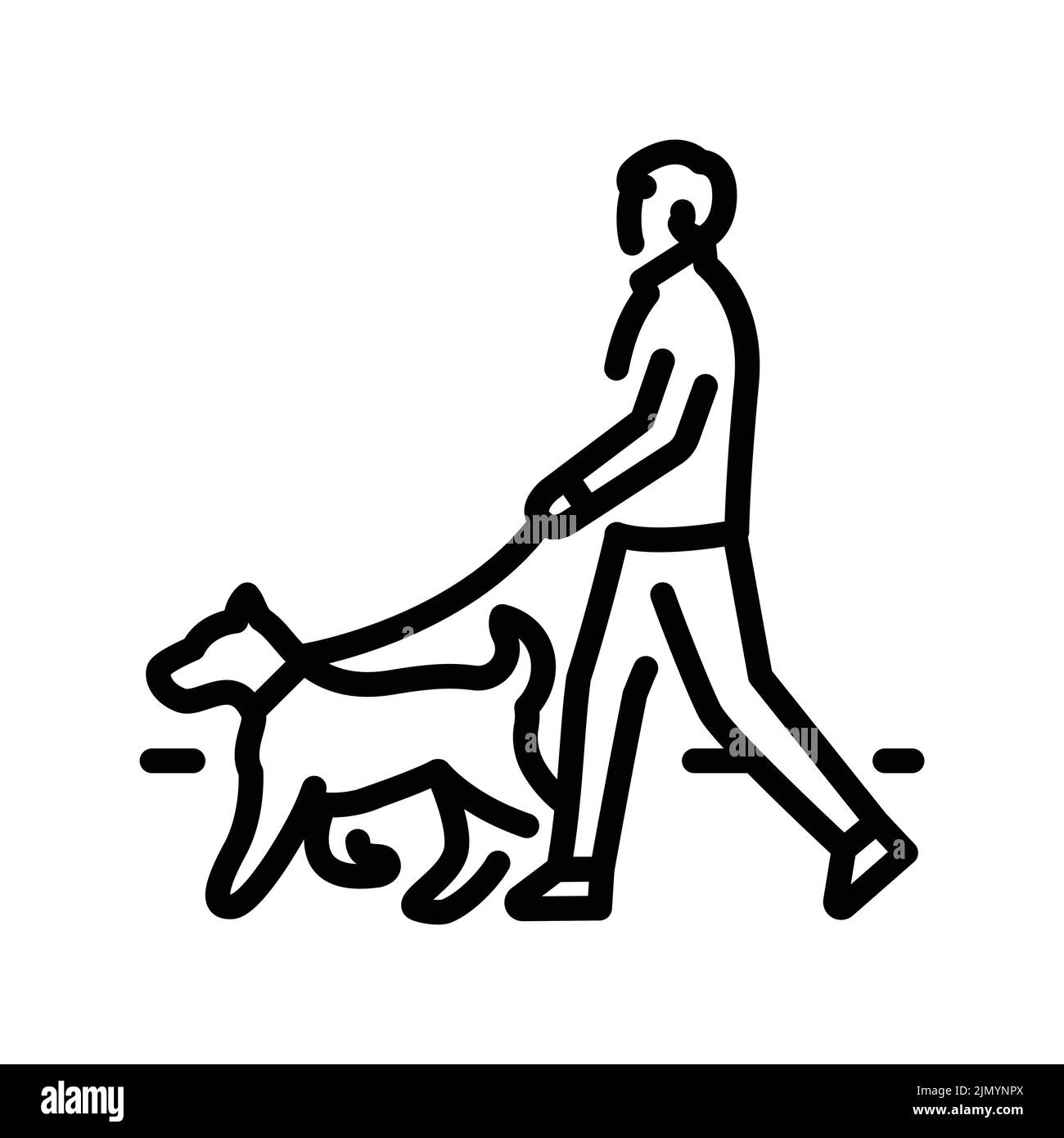 Dog Walk Black Line Icon Routine Pictogram For Web Page Stock Vector dog-walk-black-line-icon-routine-pictogram-for-web-page-stock-vector