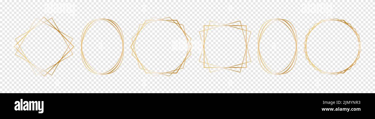 Geometric abstract frame set icons Stock Vector