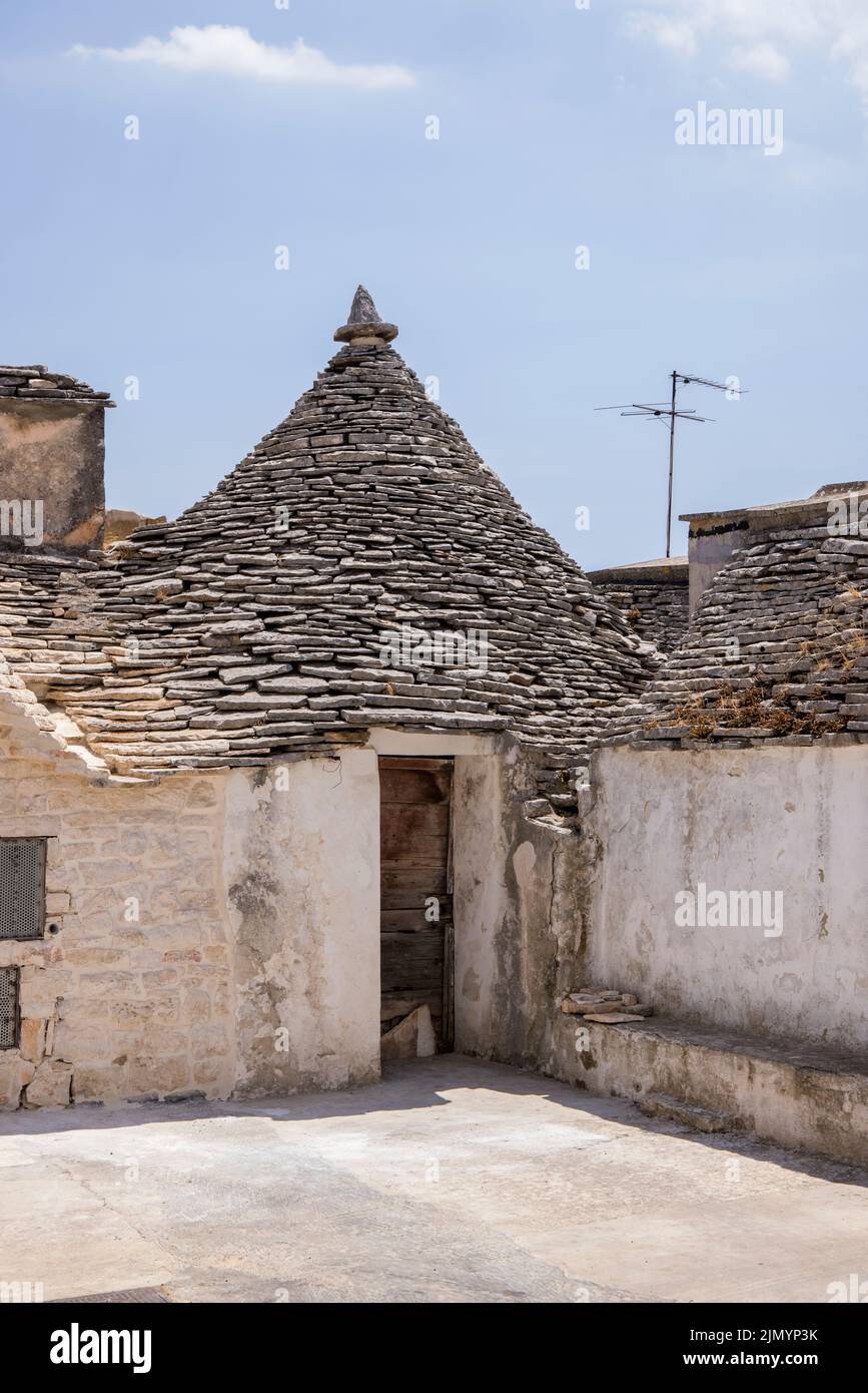 locorotondo a town in puglia italy famous for its circular cone shaped  trulli houses Stock Photo