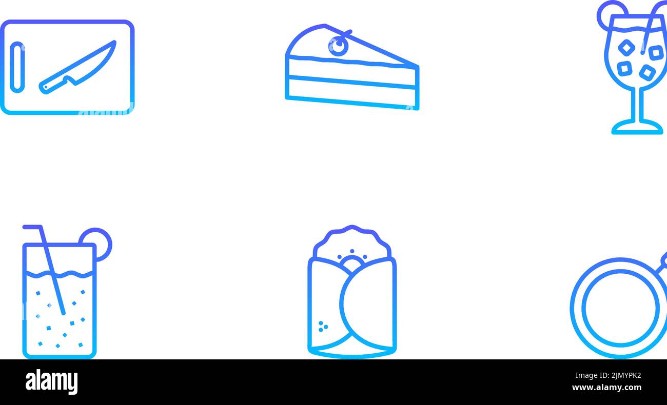 Blue kitchen icons on a white background Stock Vector Image & Art - Alamy