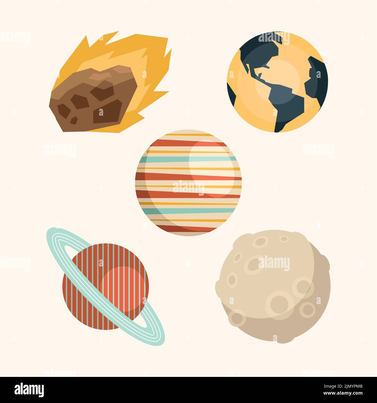 five space outer set icons Stock Vector