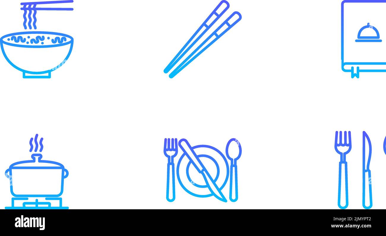 Blue kitchen icons on a white background Stock Vector Image & Art - Alamy