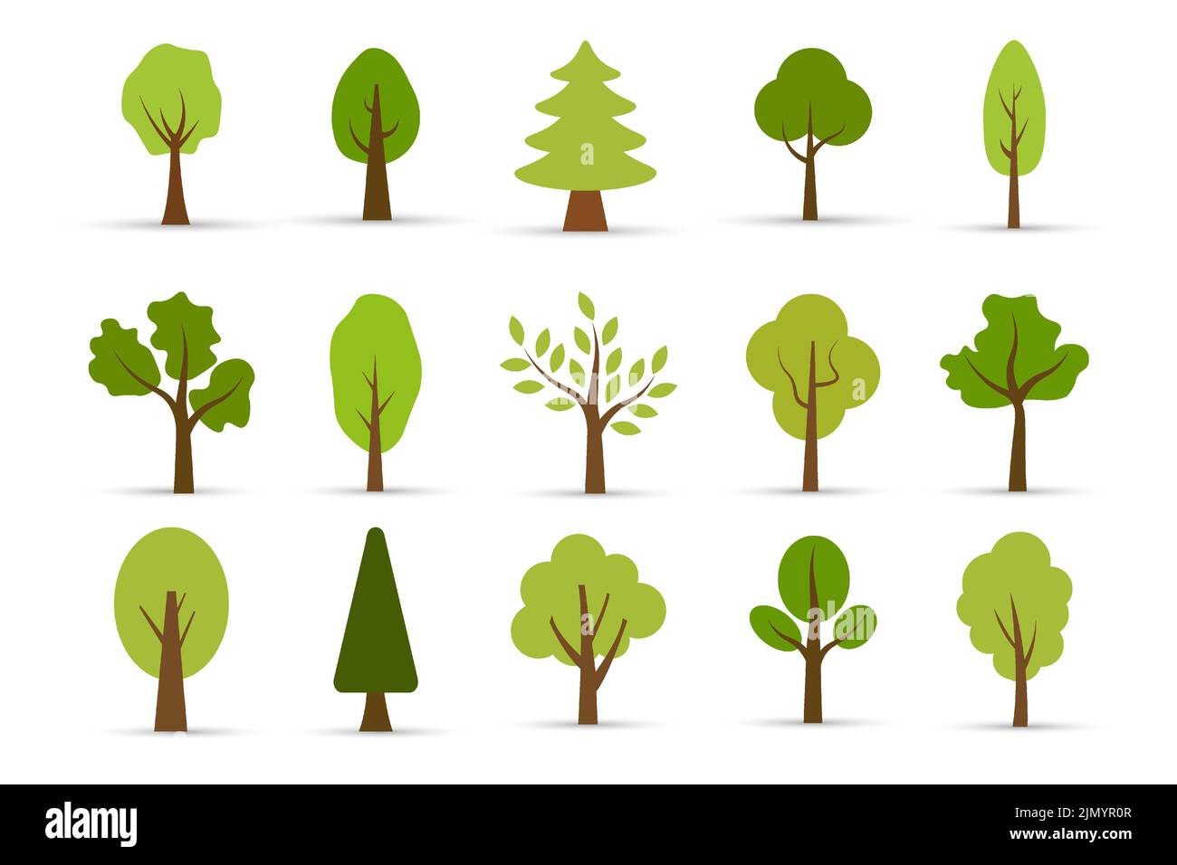 Tree icon collection. Set of forest trees. Isolated vector illustration ...