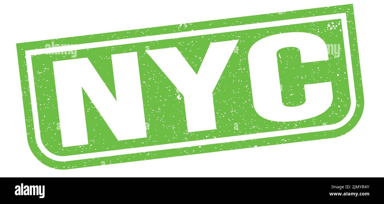 NYC text written on green grungy stamp sign Stock Photo Alamy