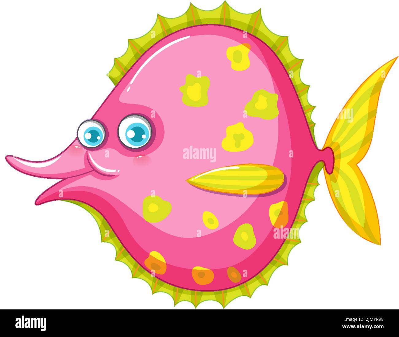 A cute halibut fish on white background illustration Stock Vector Image