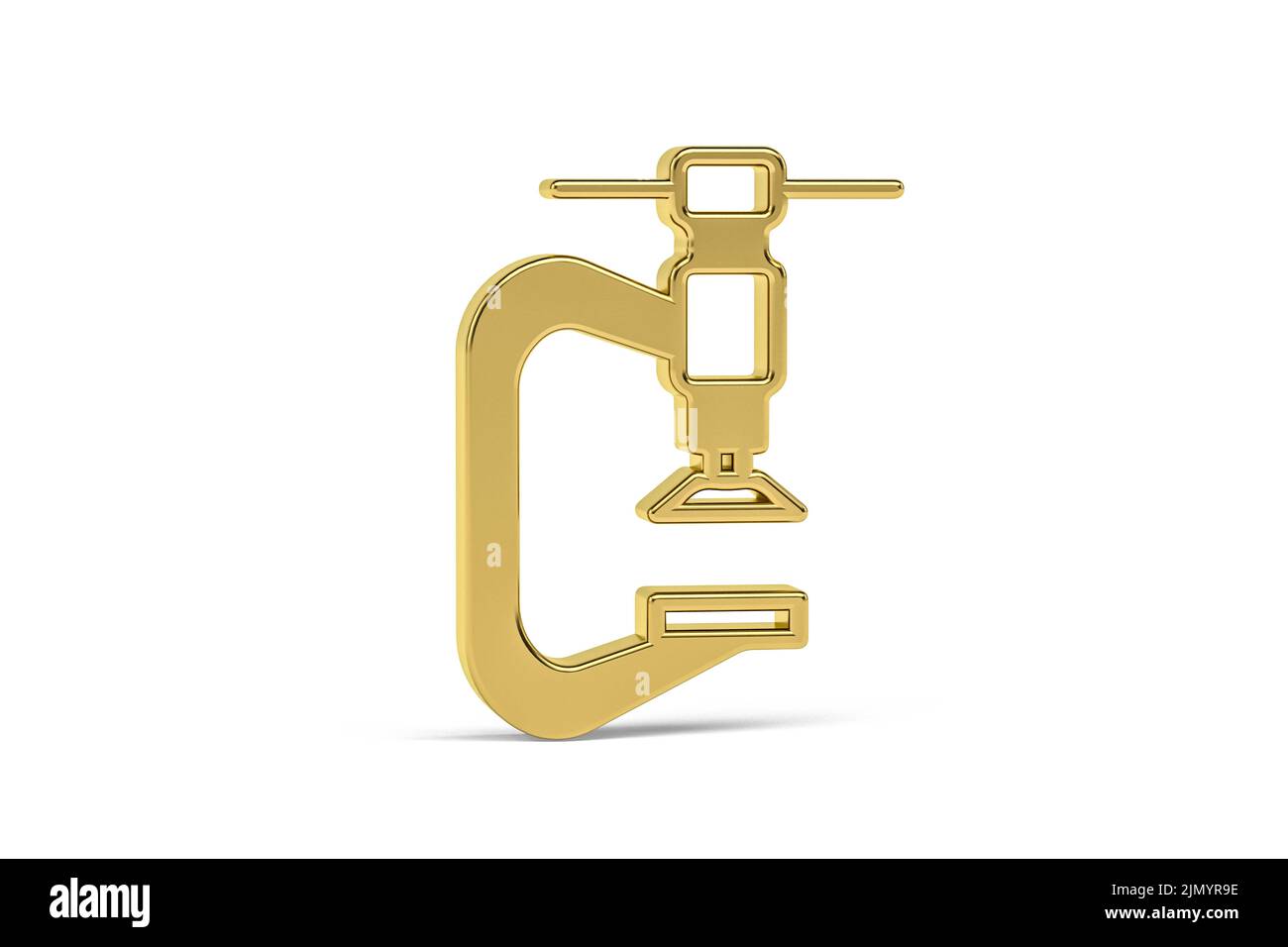 Golden 3d vice icon isolated on white background - 3D render Stock ...