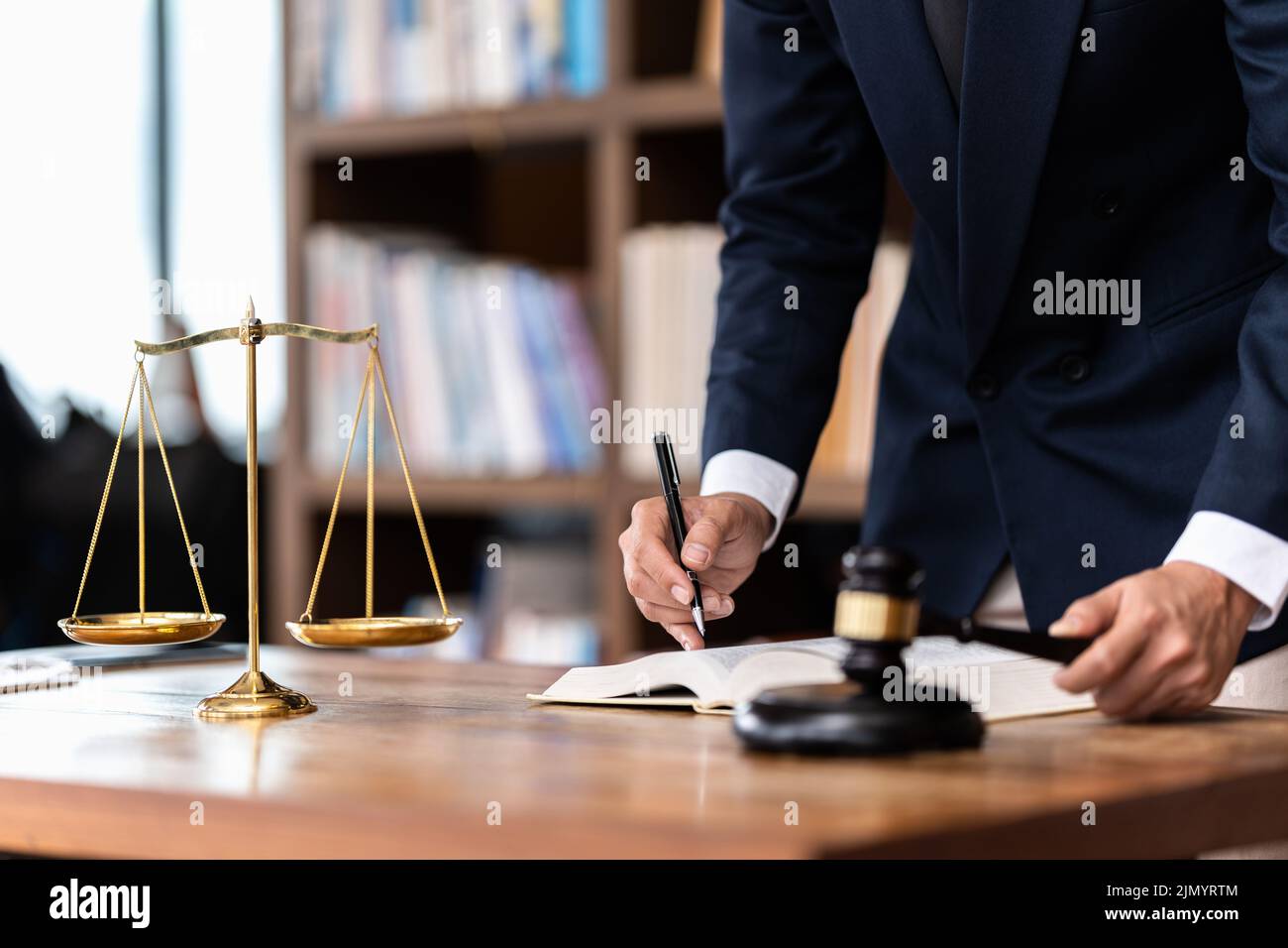 Judge gavel with Justice lawyers having team Concepts of Law and Legal