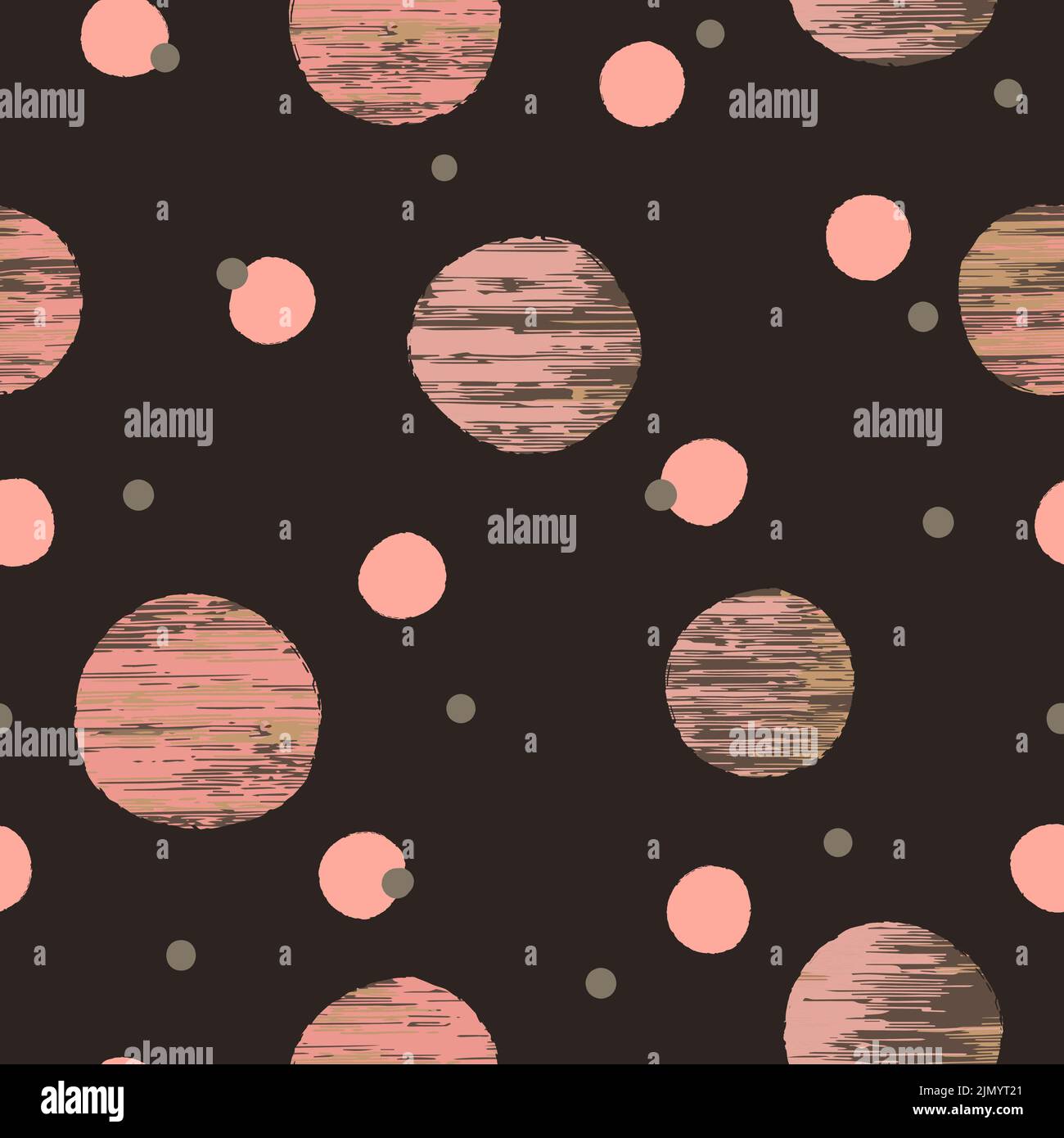 Seamless abstract dotted pattern with pink circles. Vector background Stock Vector