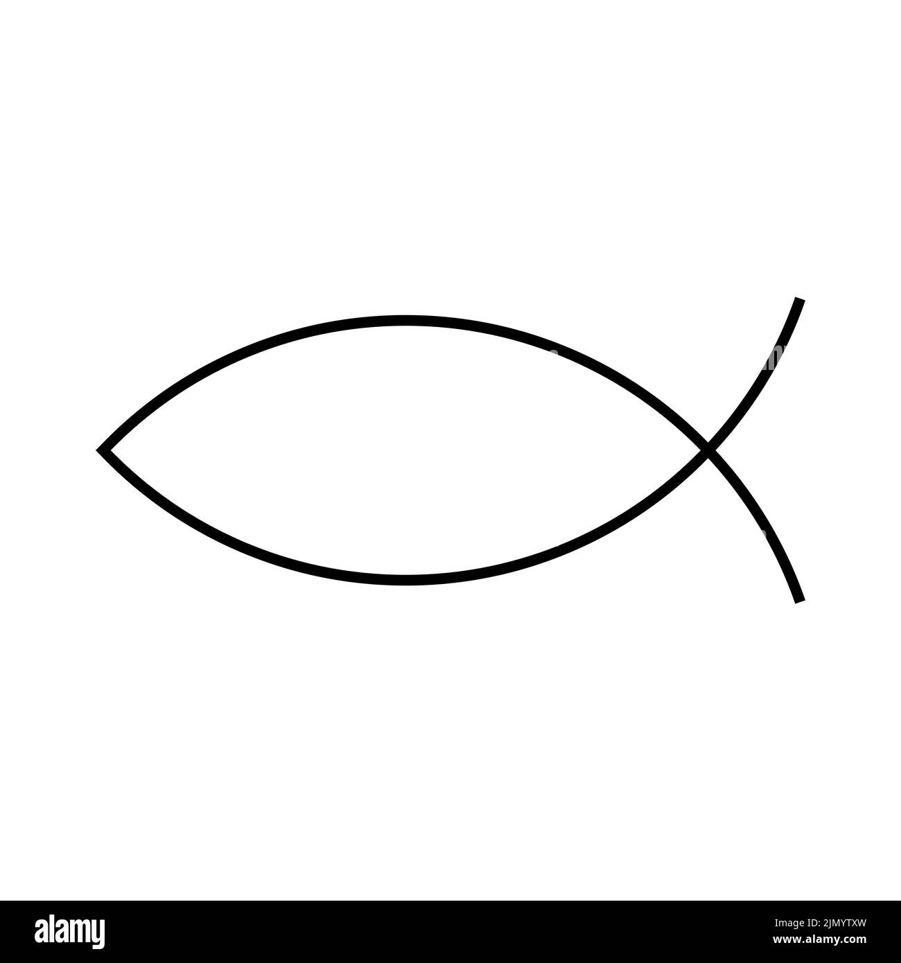 Christian icon fish, line style Stock Vector