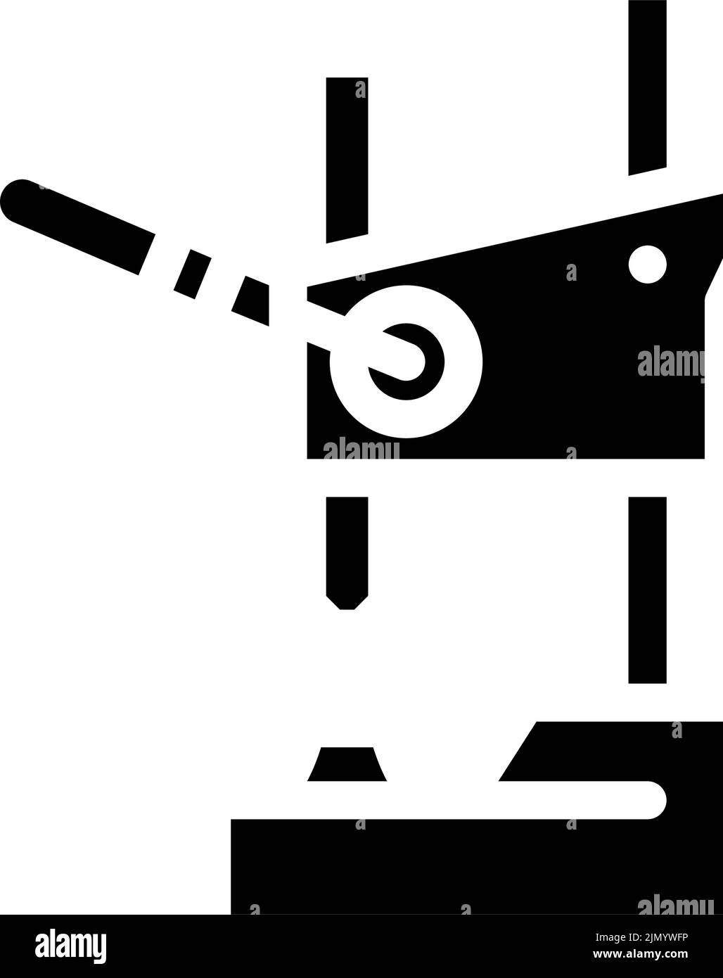 button press sewing glyph icon vector illustration Stock Vector Image ...