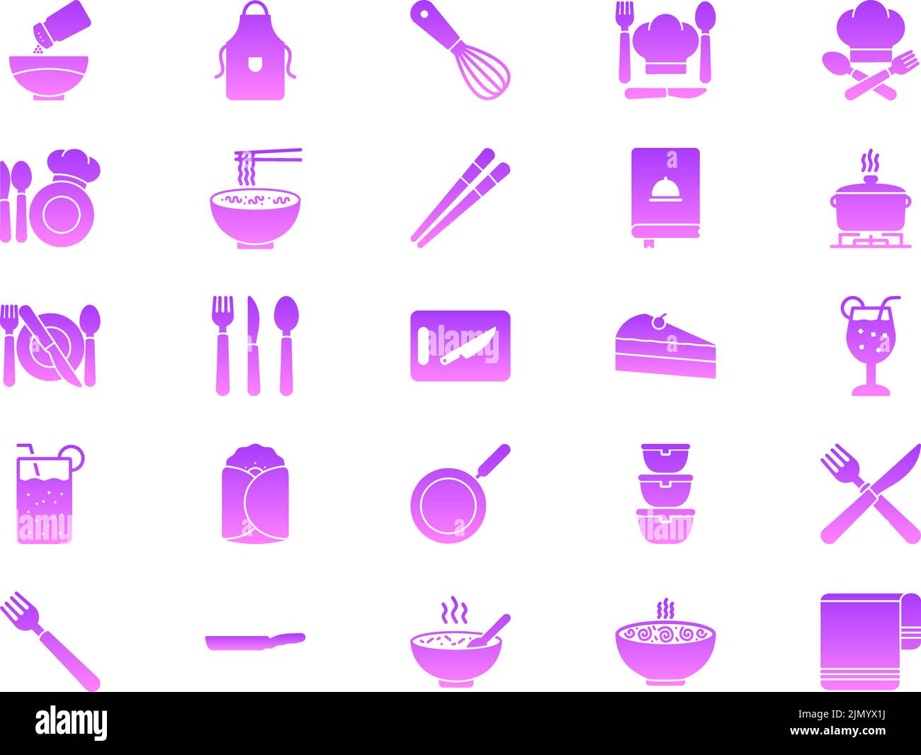 Violet kitchen icons on a white background Stock Vector Image & Art - Alamy