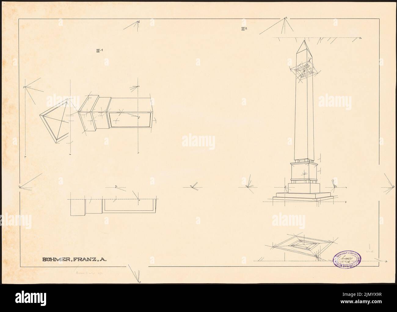 Böhmer Franz (1907-1943), performing geometry (06.07.1926): Performing geometry. Ink on cardboard, 50.2 x 70 cm (including scan edges) Stock Photo
